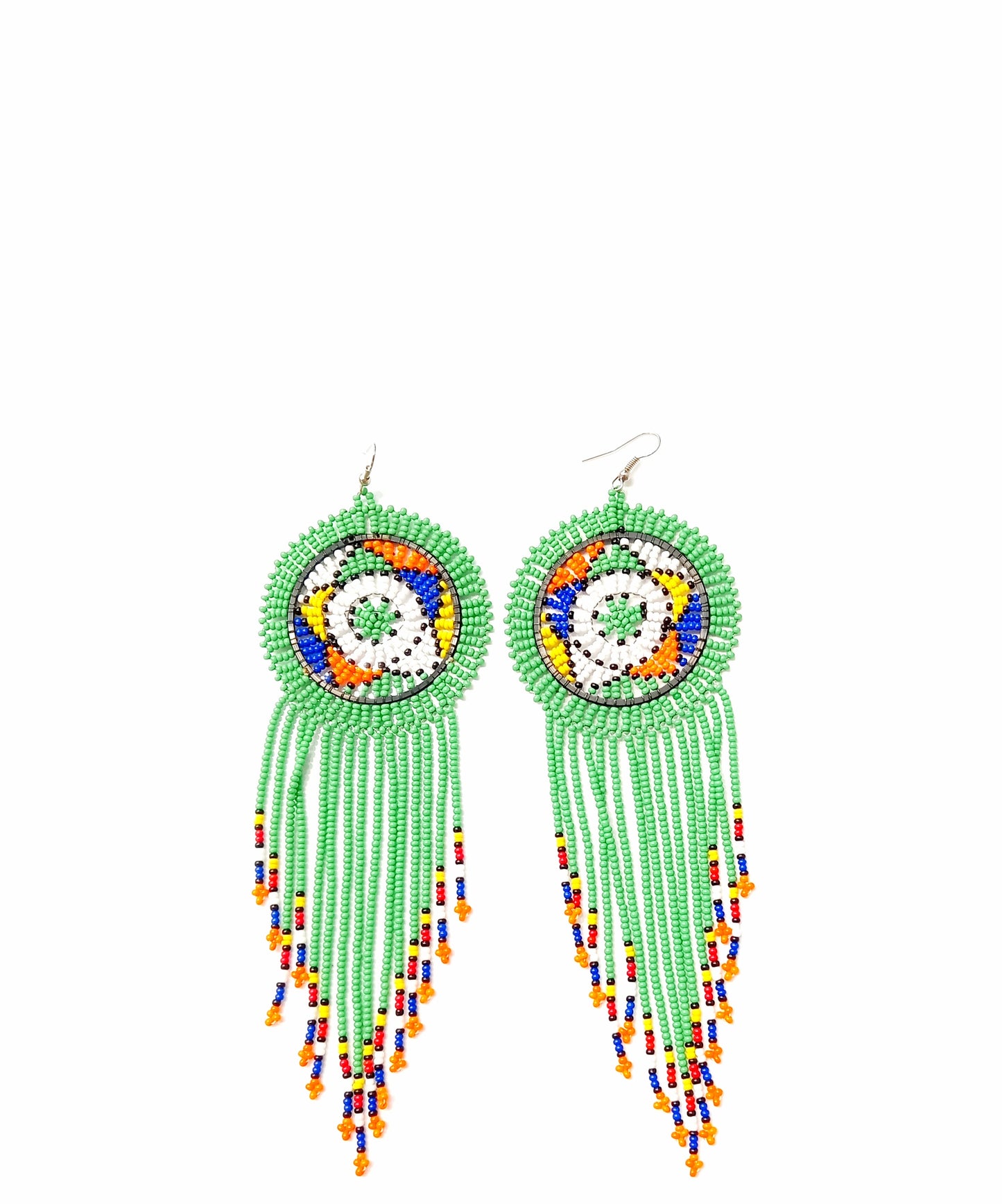 Beaded long tail zulu Earrings