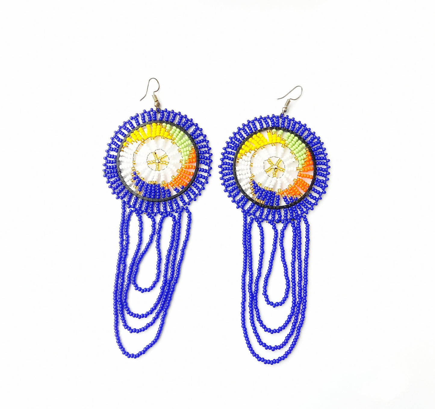 Beaded long tail zulu Earrings