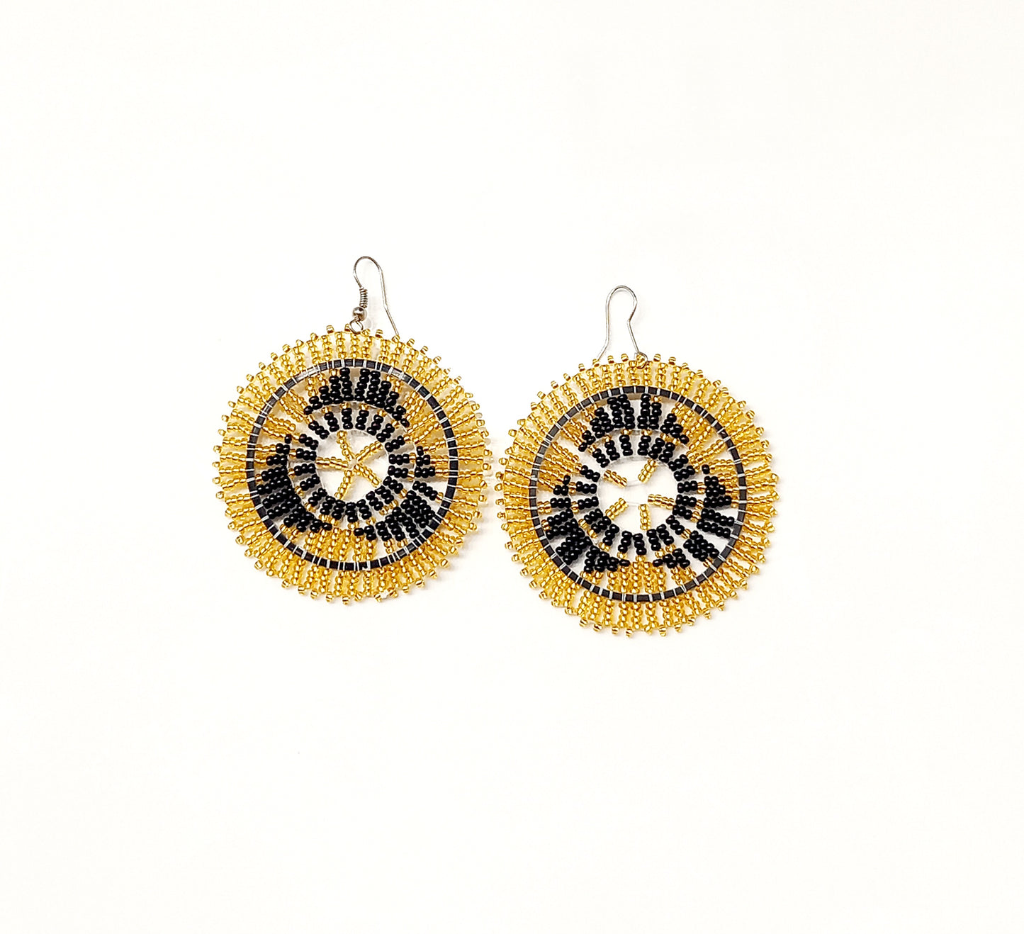 Zulu Beaded Round Earrings