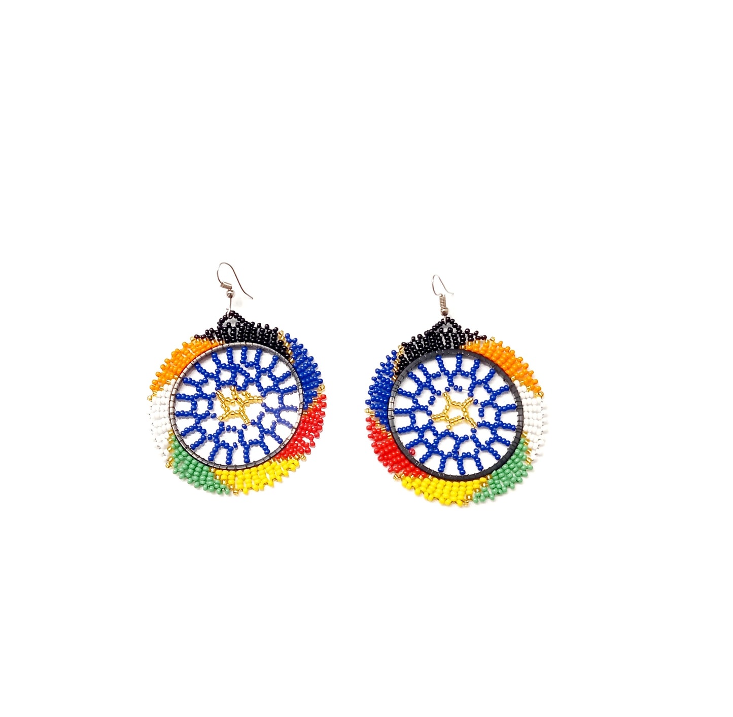 Zulu Beaded Round Earrings