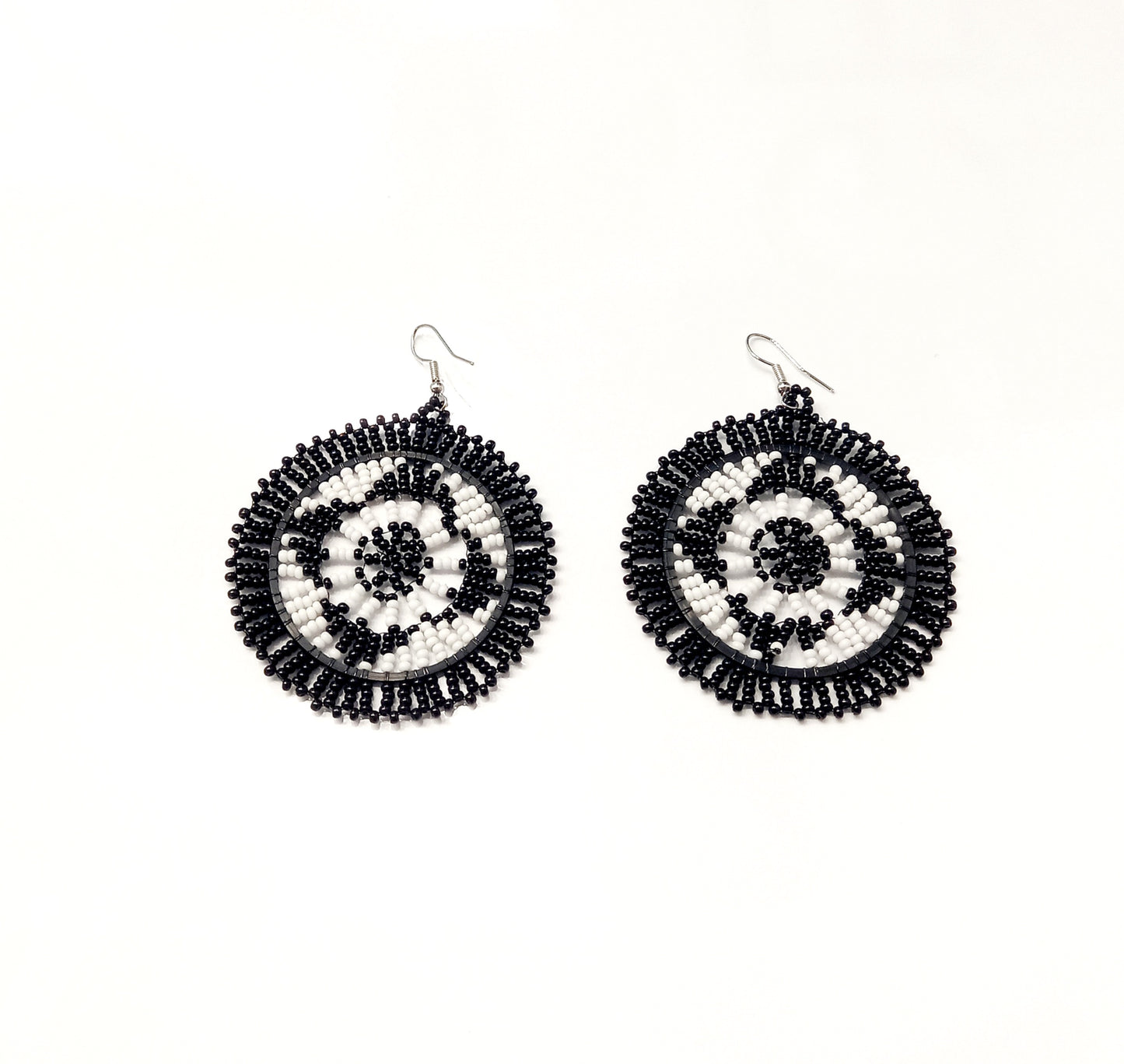 Zulu Beaded Round Earrings