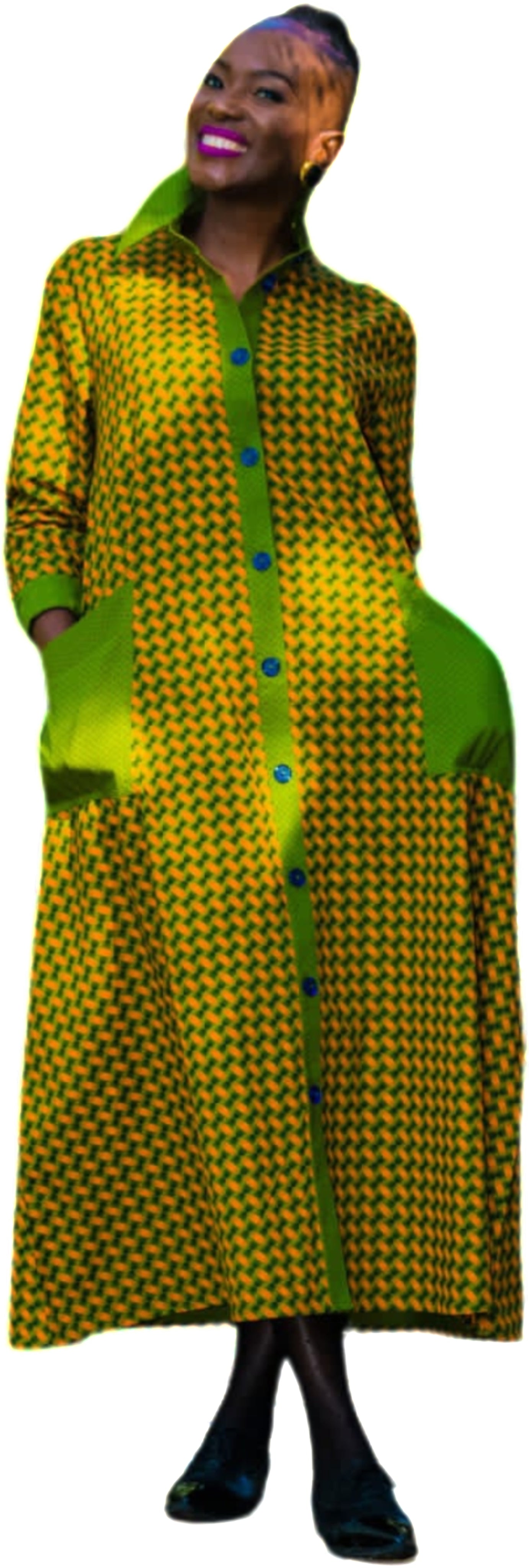 Shweshwe A-line Shirt Dress