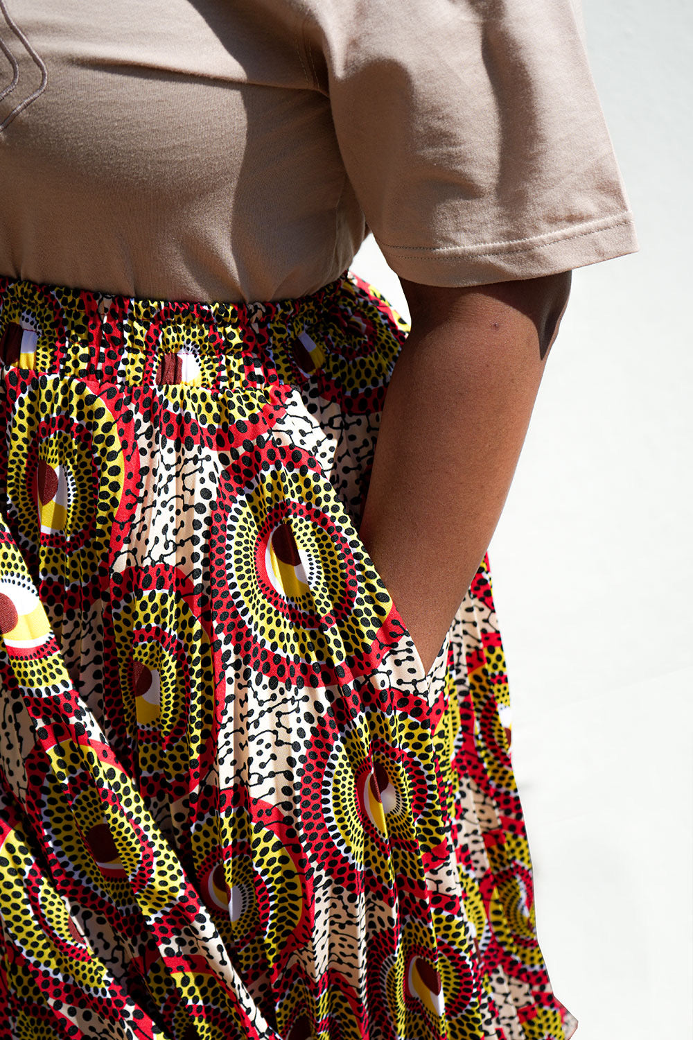 Ankara Long Pleated Skirt