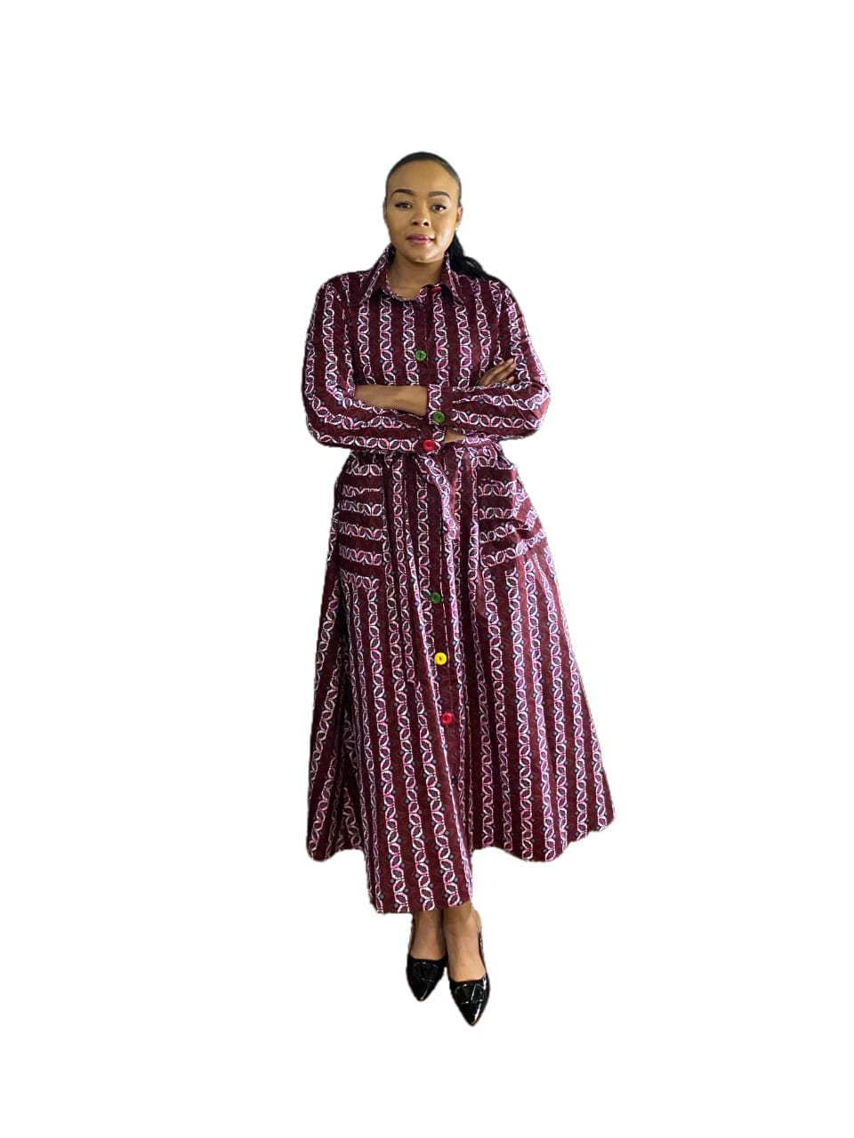 Ankara A-Line Shirt Dress
