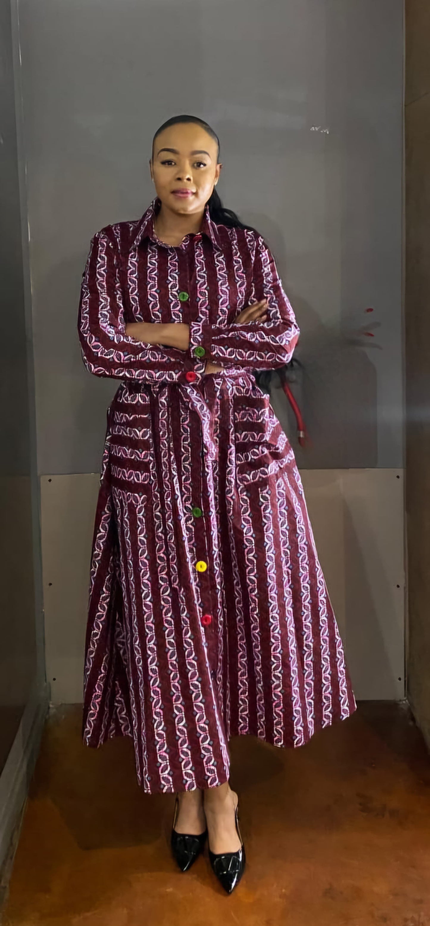 Ankara A-Line Shirt Dress