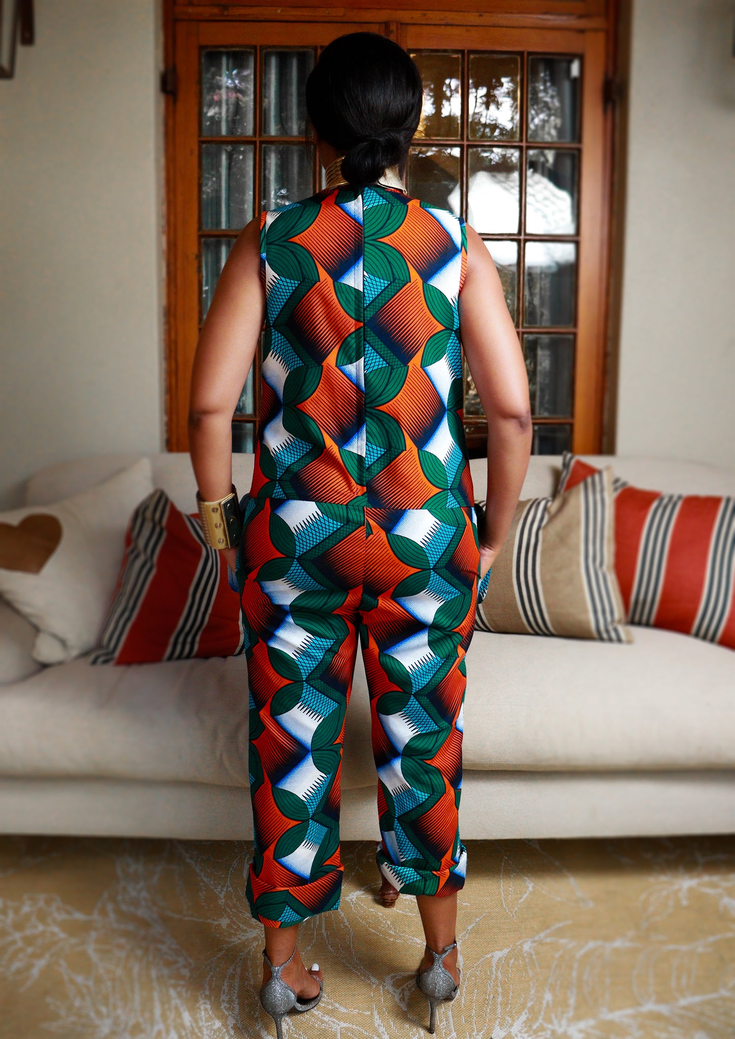 Ankara V-Neck Jumpsuit