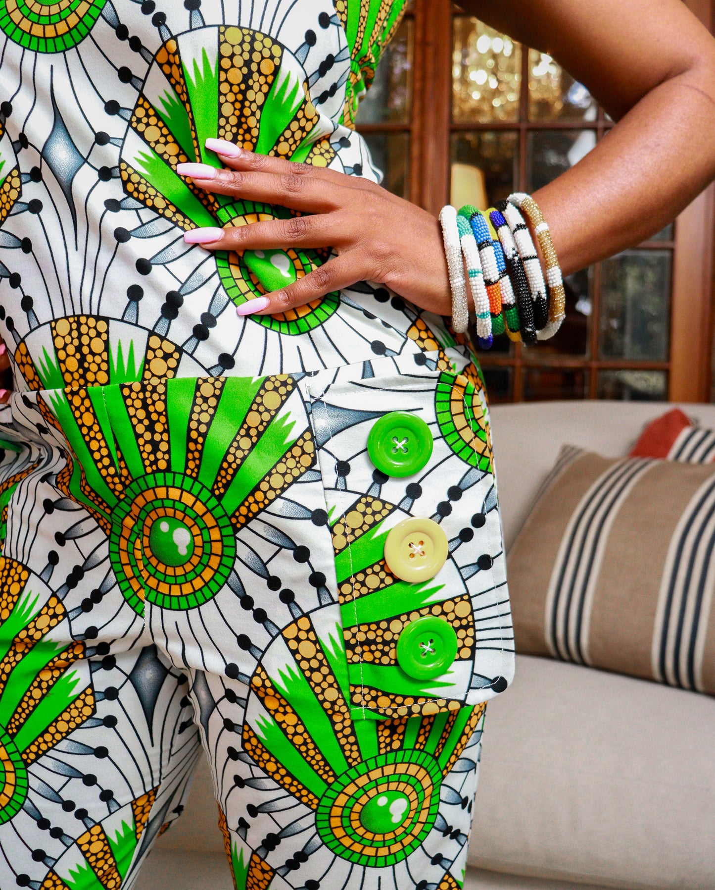 Ankara V-Neck Jumpsuit