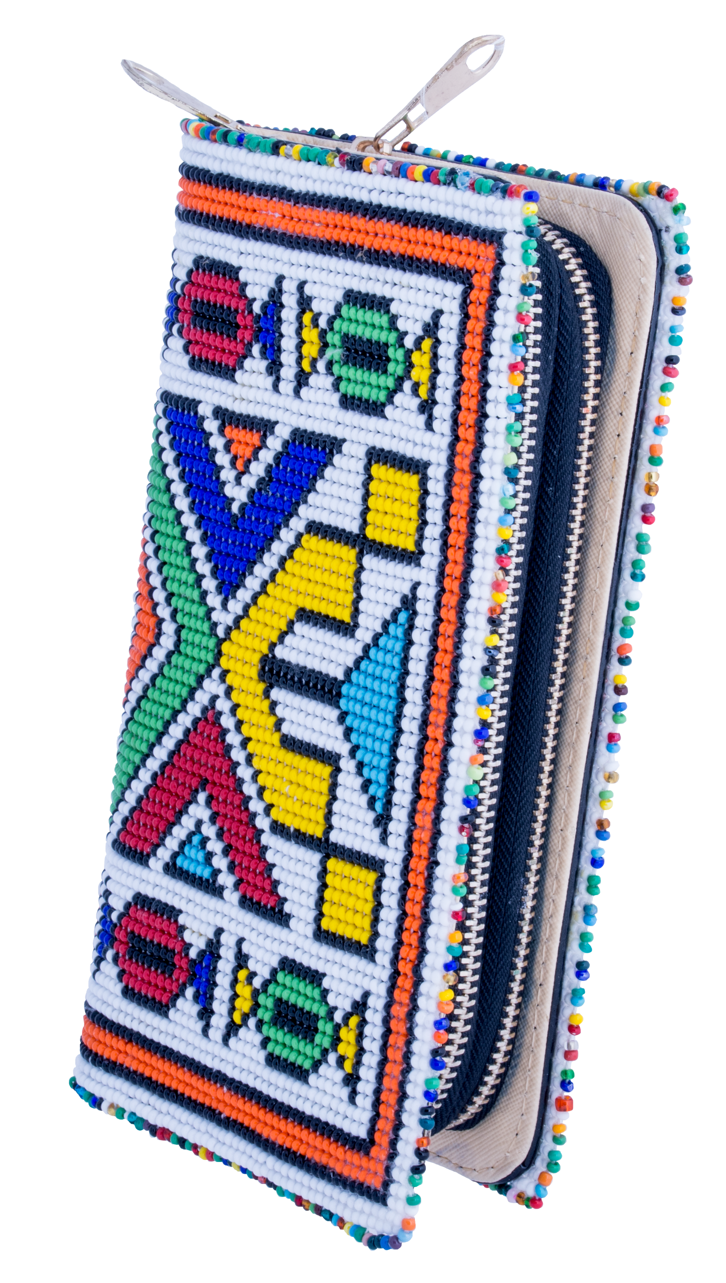 Ndebele Beaded Purse Double Zip
