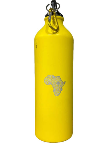 Africa Map Water Bottle- Yellow