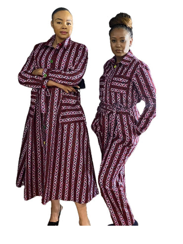 Ankara A-Line Shirt Dress