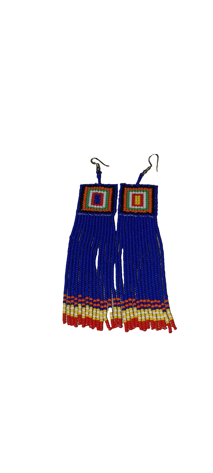Zulu Long Tail Square Earrings