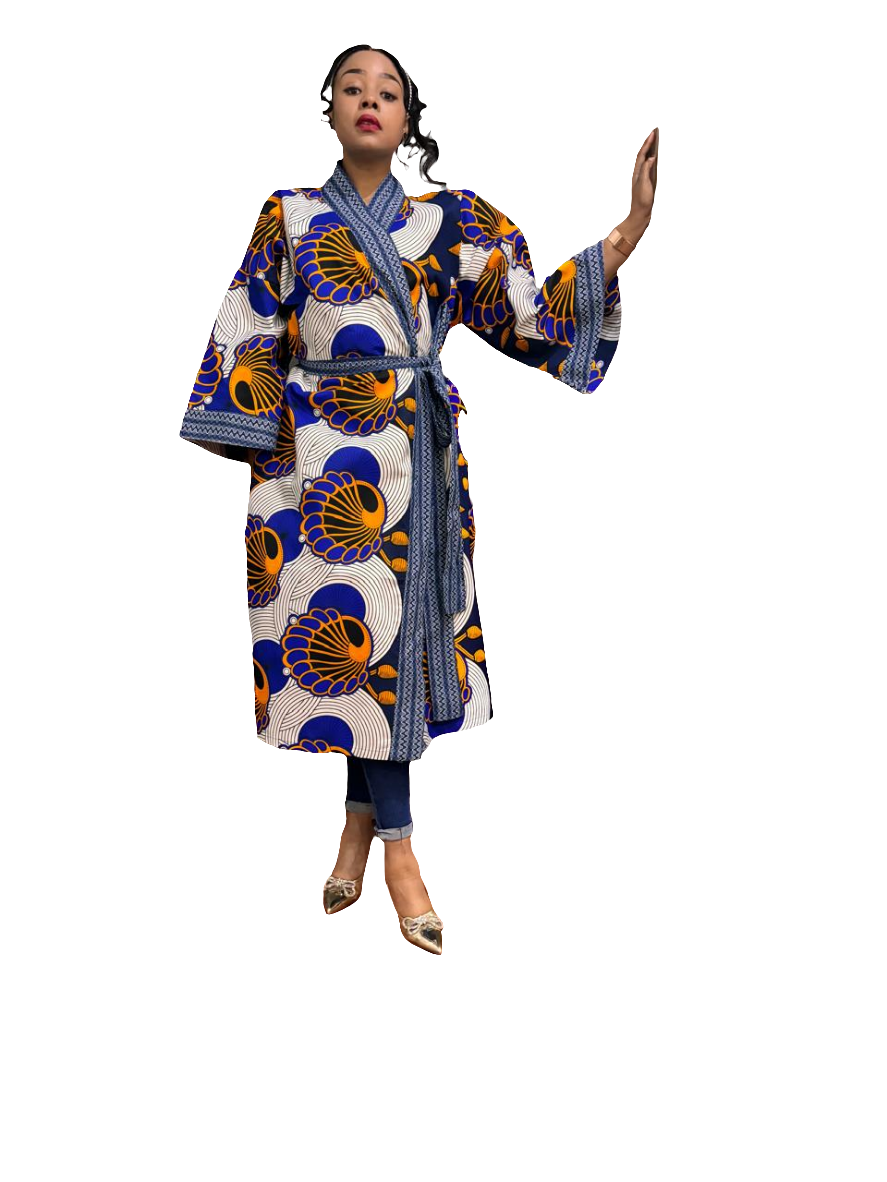 Ankara Long Kimono