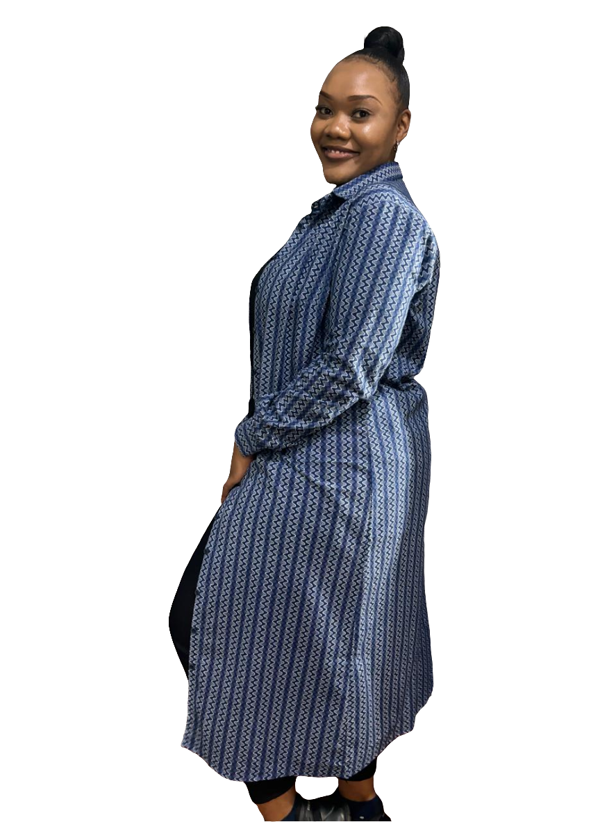 Shweshwe Long Shirt Dress