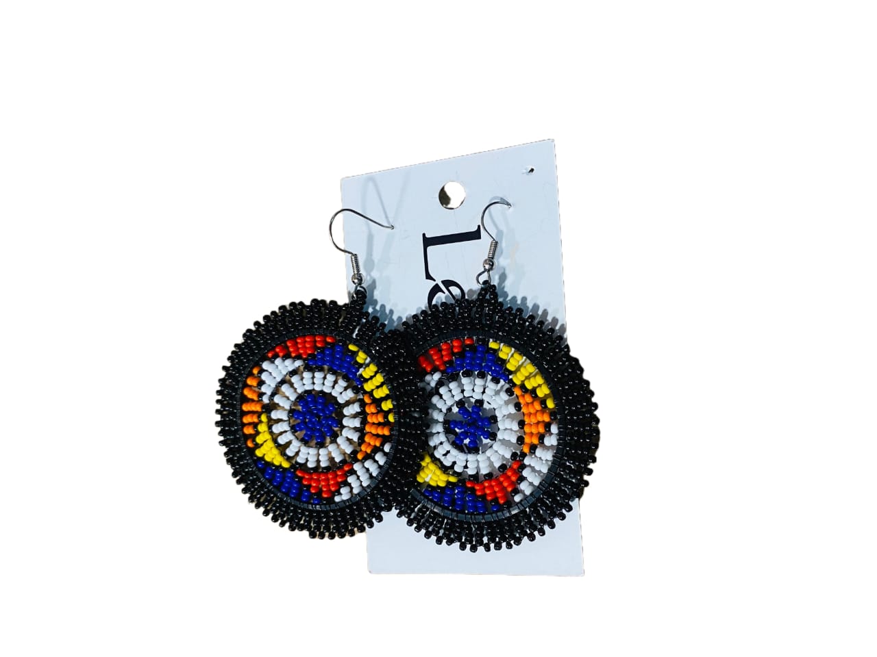 Zulu Beaded Round Earrings