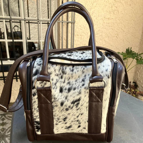 Freedom Nguni Leather Square Duffle Bag