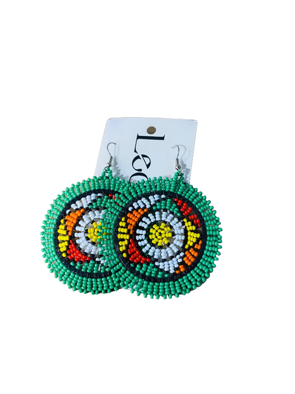 Zulu Beaded Round Earrings