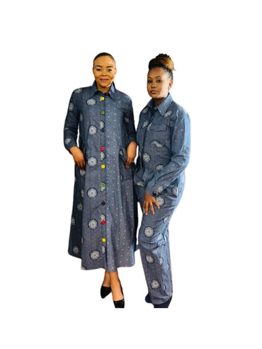 Shweshwe A-line Shirt Dress