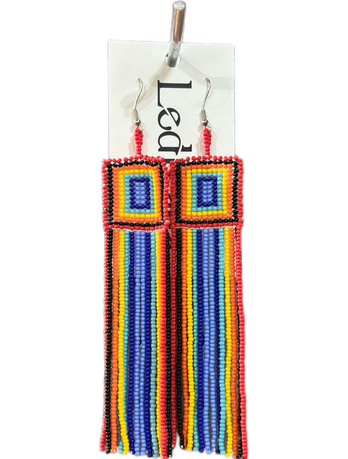 Zulu Long Tail Square Earrings