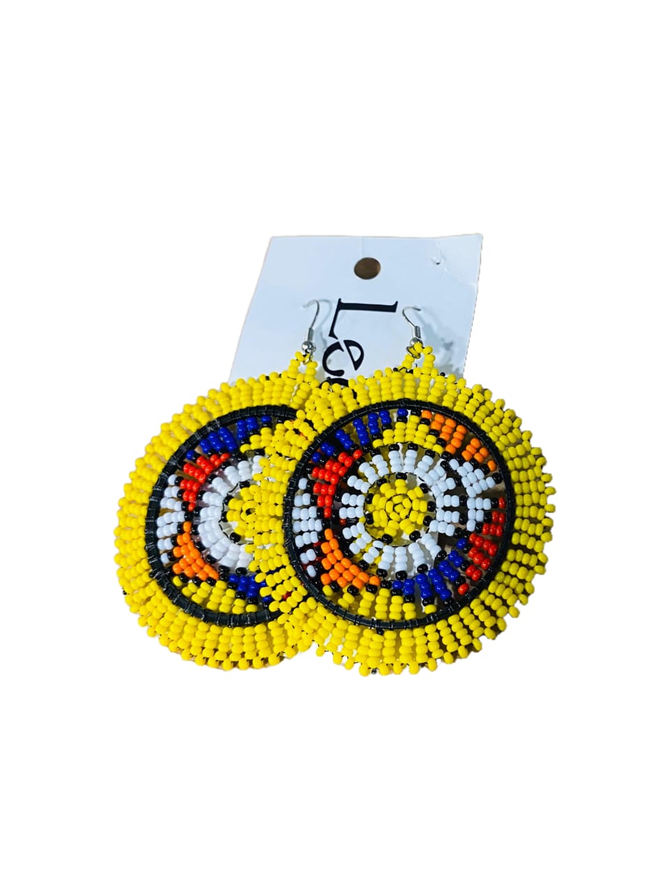 Zulu Beaded Round Earrings