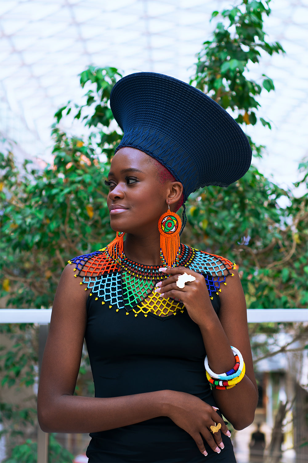 Beaded long tail zulu Earrings