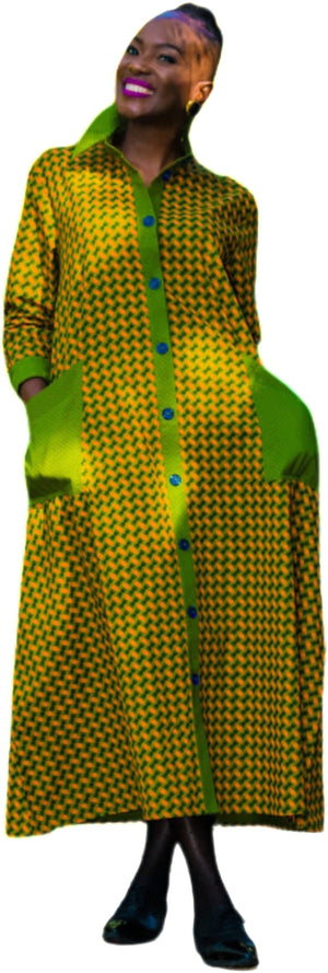 Shweshwe A-line Shirt Dress