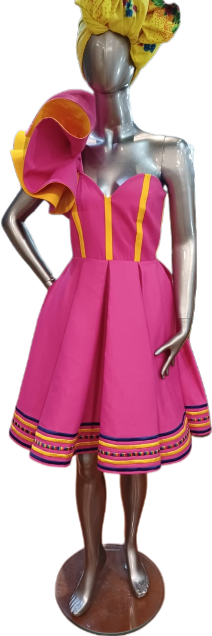 DT.One Arm Peplum Dress