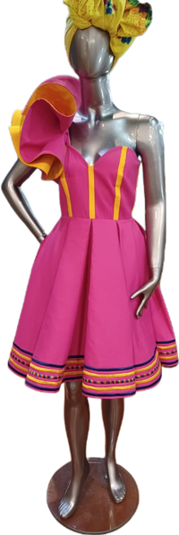 DT.One Arm Peplum Dress
