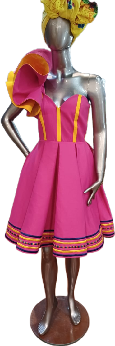 D.T. One Arm Peplum Dress