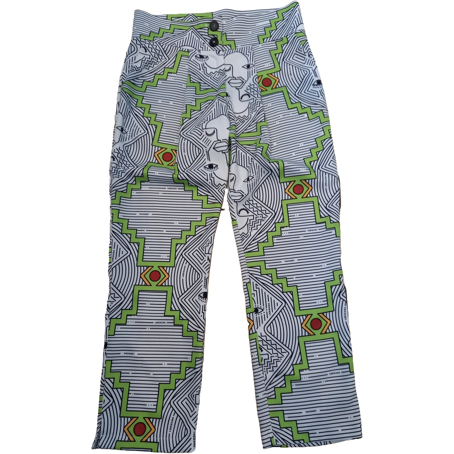 Africa face slim fit pants