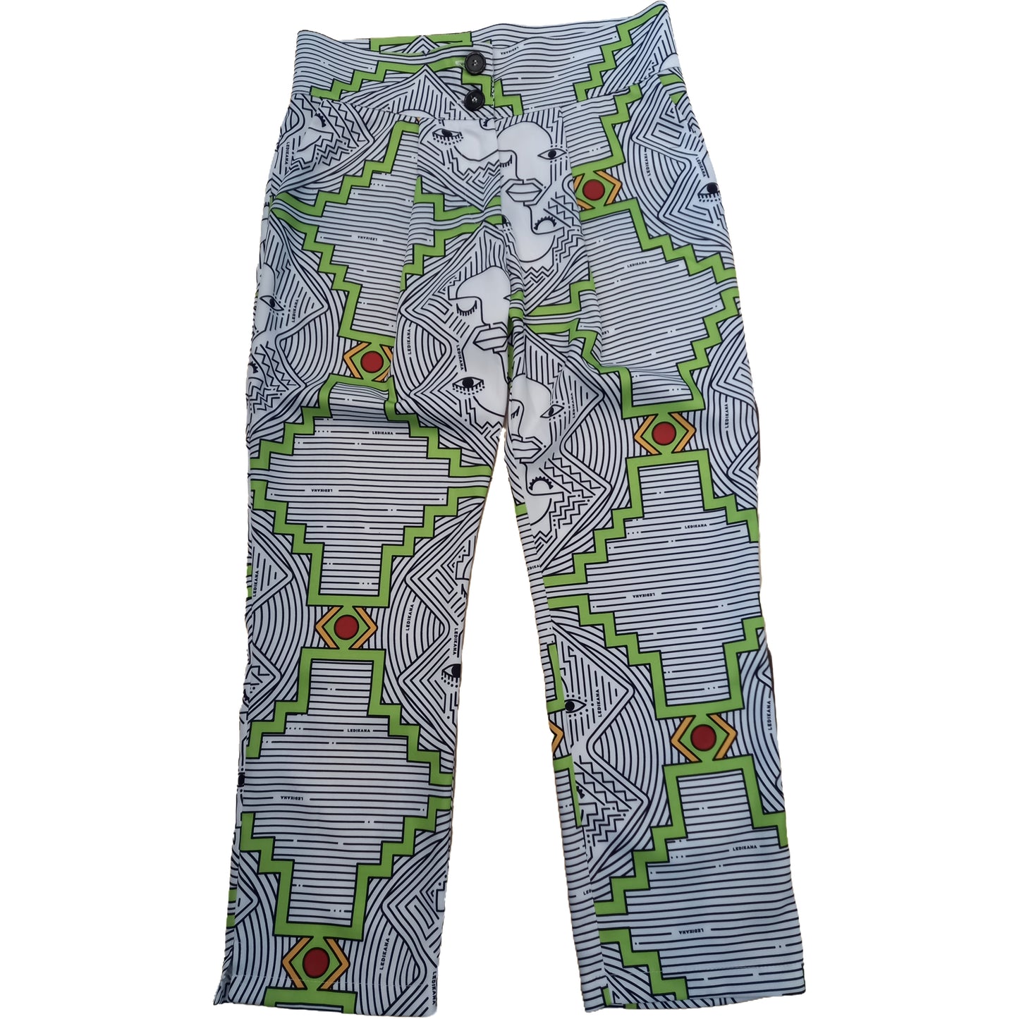 Africa face slim fit pants