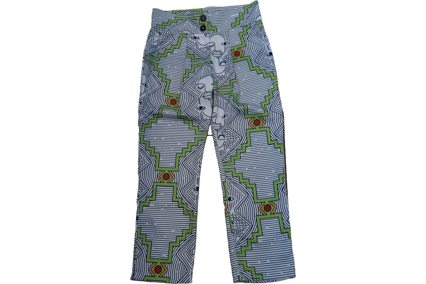 Africa face slim fit pants