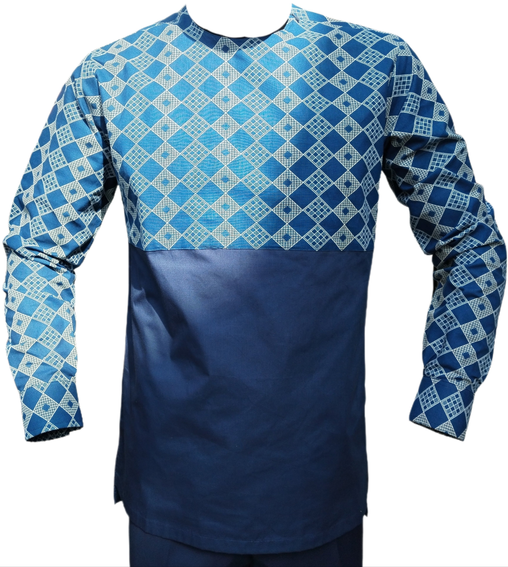 Shweshwe Two-Tone Shirt