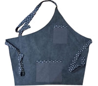 Reversible denim and Shweshwe apron