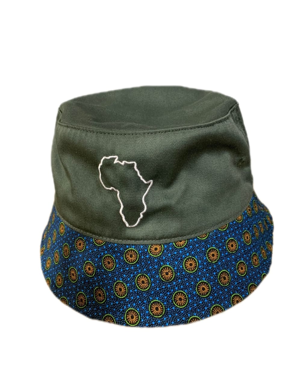 Africa Map Bucket Hat with Shwe Trim