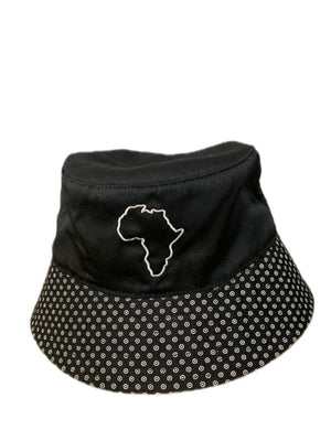 Africa Map Bucket Hat with Shwe Trim