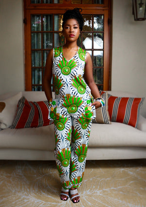 Ankara V-Neck Jumpsuit