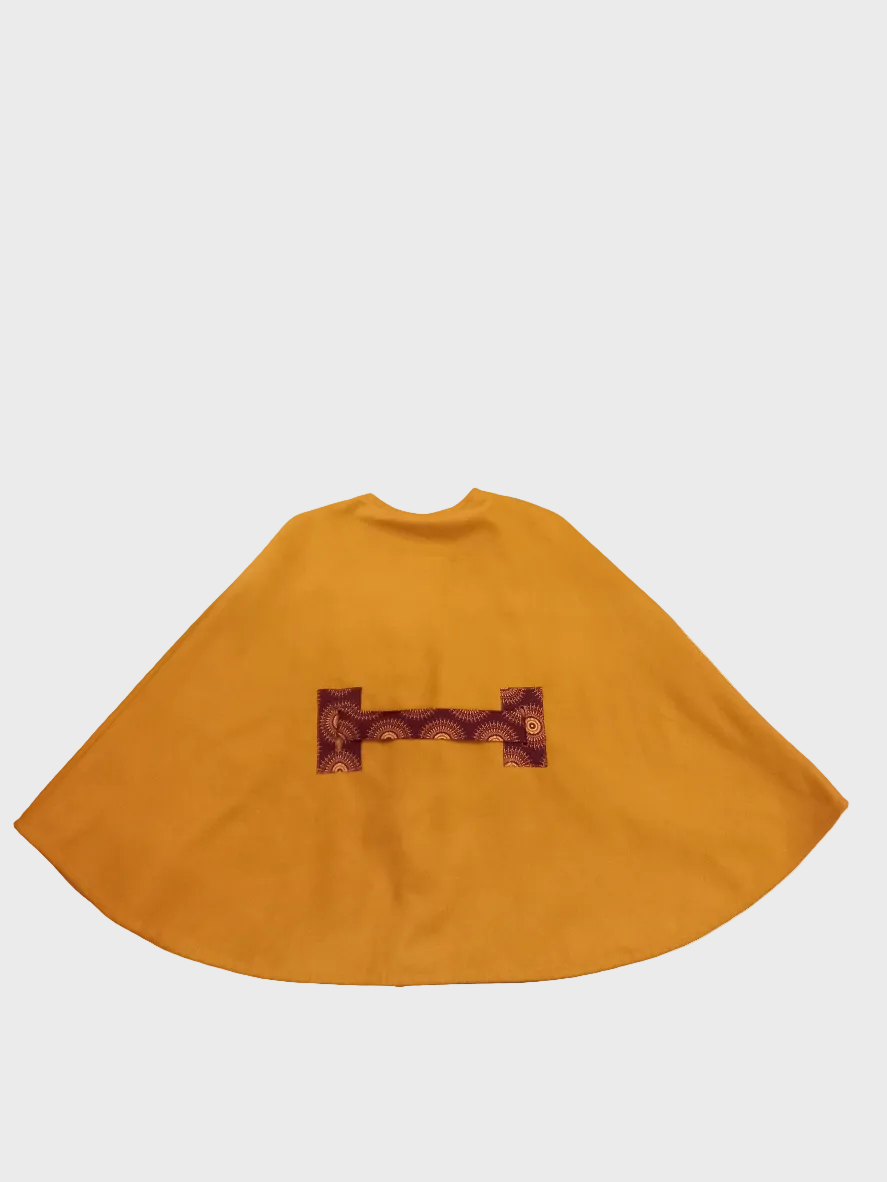 Melton and Shweshwe Poncho with Belt