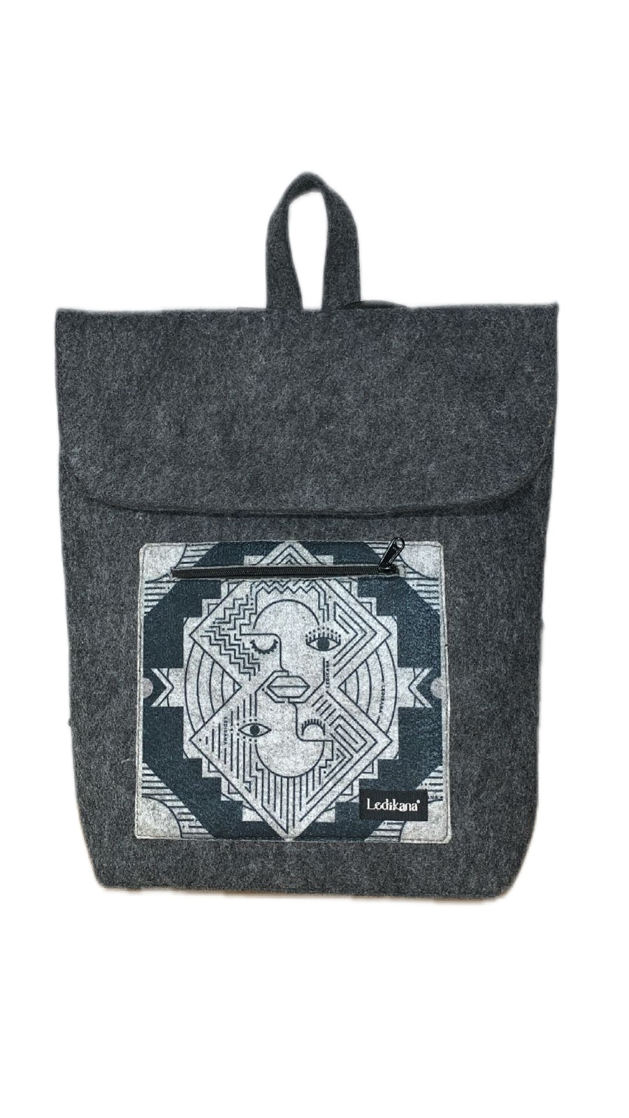 Africa Face Eco-Felt Large Backpack