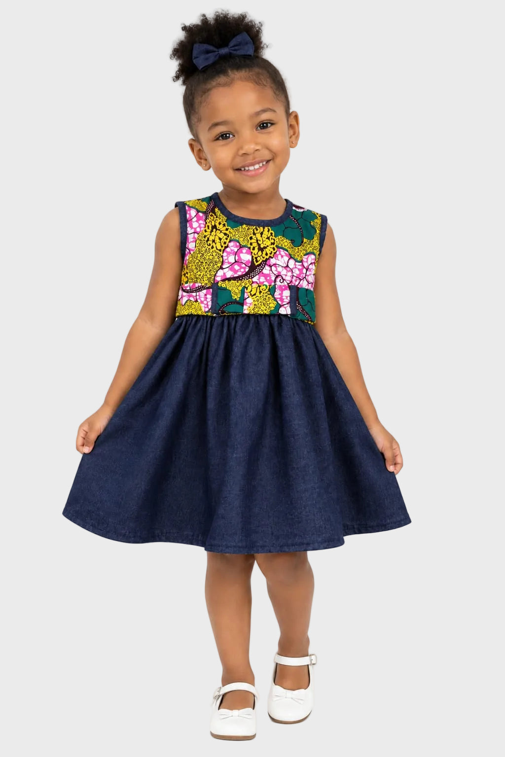 Ankara Kiddies Dress with Bow