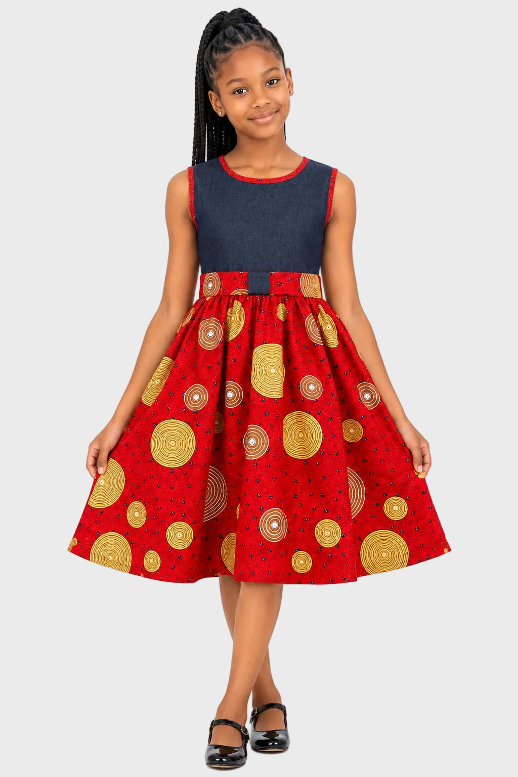Ankara Kiddies Dress with Bow