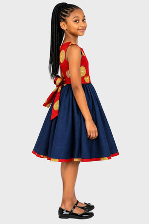 Ankara Kiddies Dress with Bow