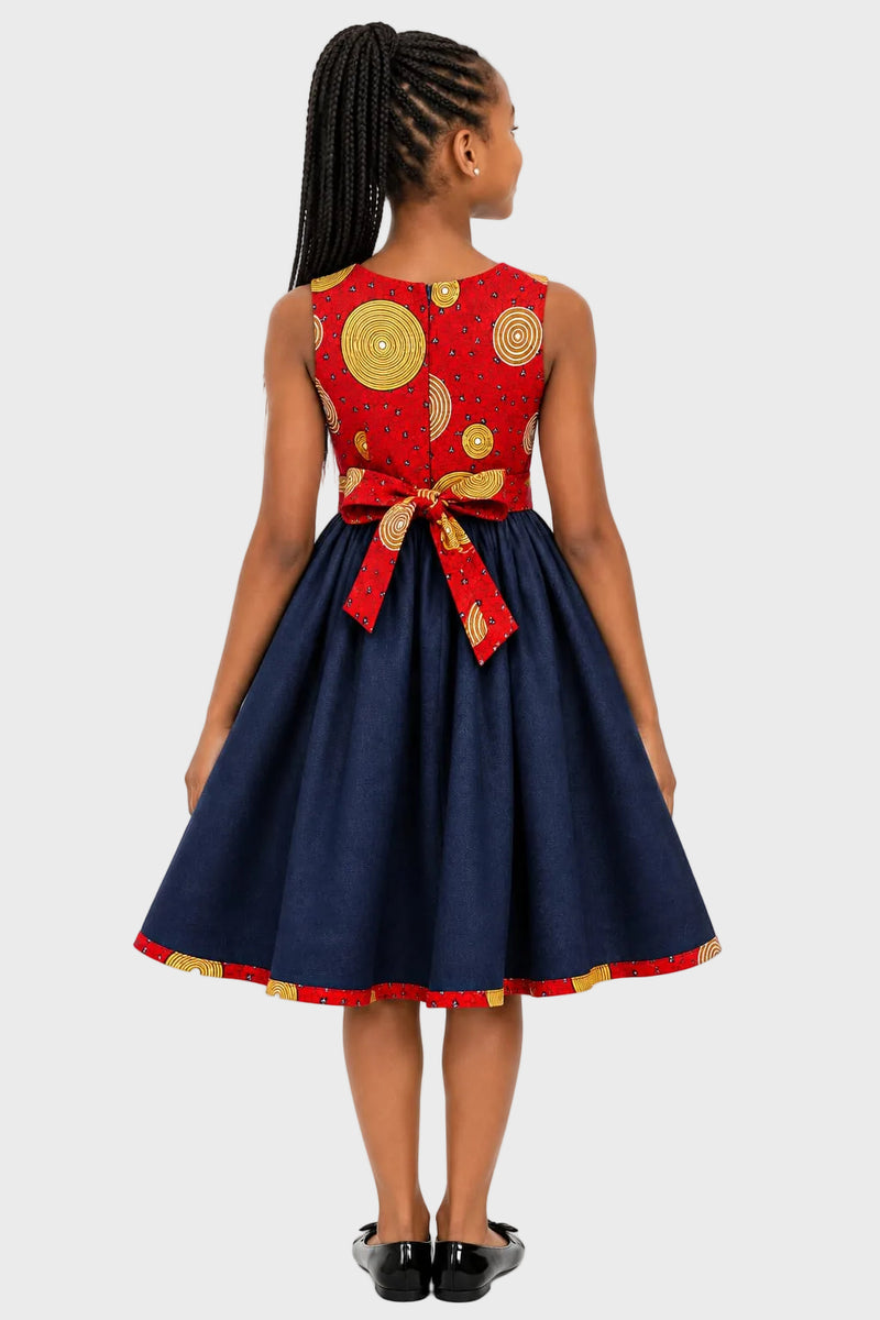 Ankara Kiddies Dress with Belt