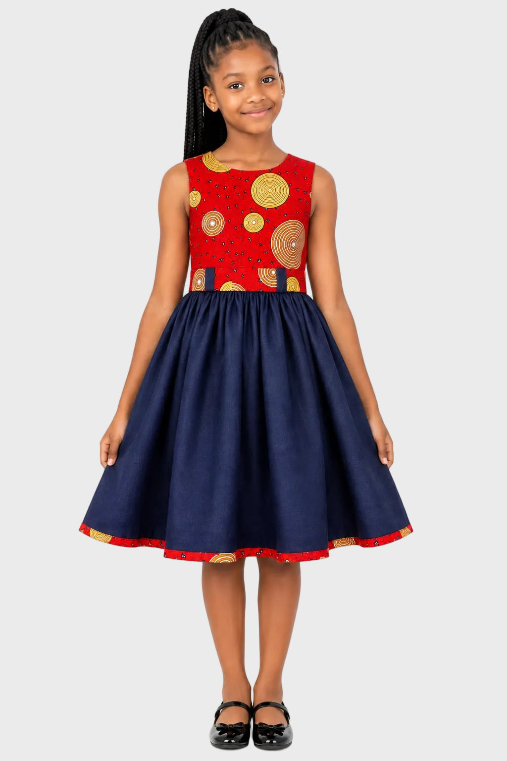 Ankara Kiddies Dress with Bow