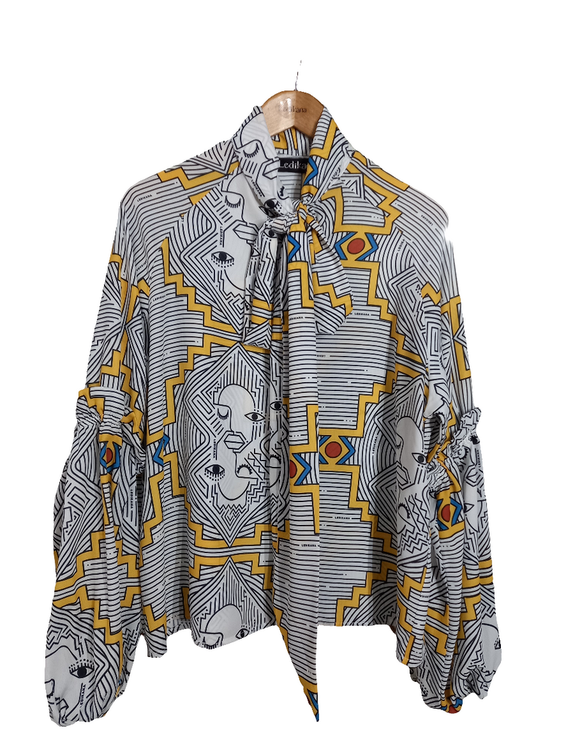 Africa Face Bow Blouse 38-42