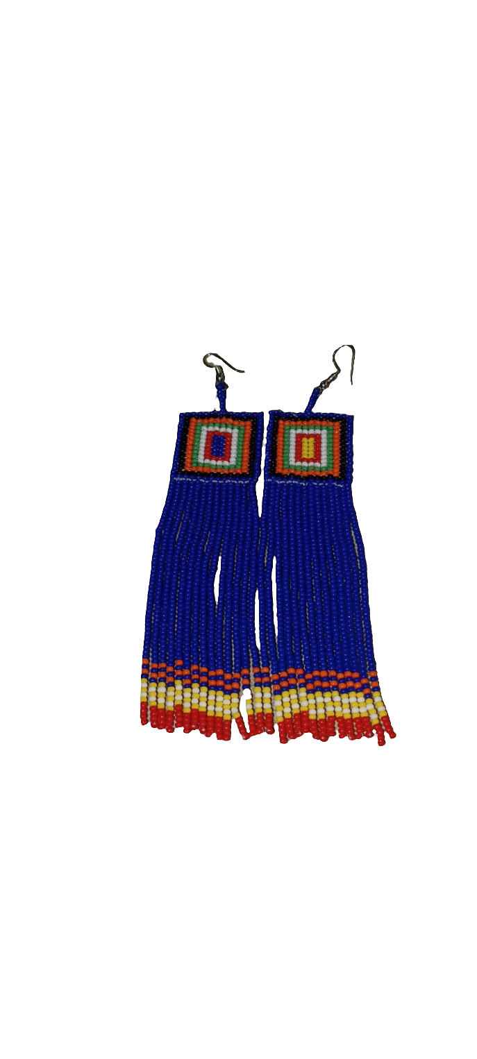 Zulu long tail square earrings