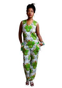 Ankara v neck jumpsuit