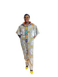 Africa Face Off-shoulder Jumpsuit