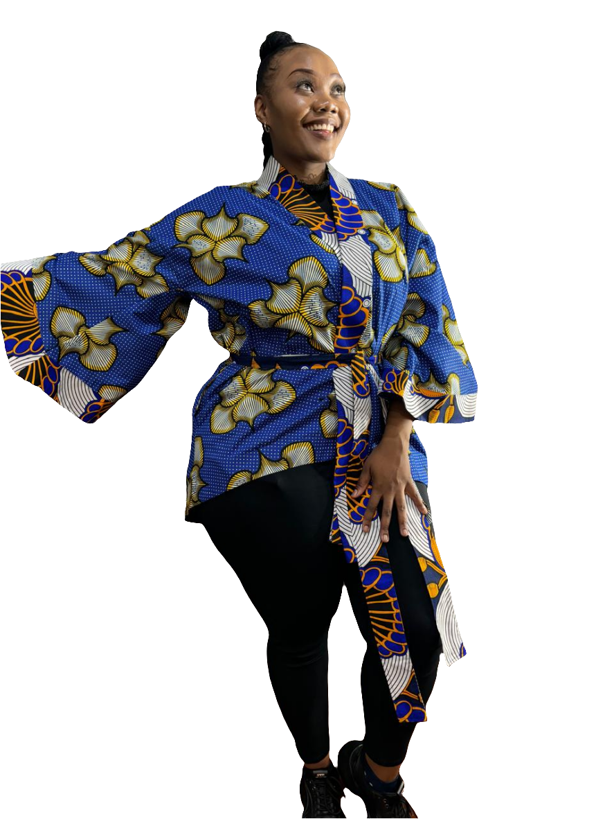 Ankara short kimono