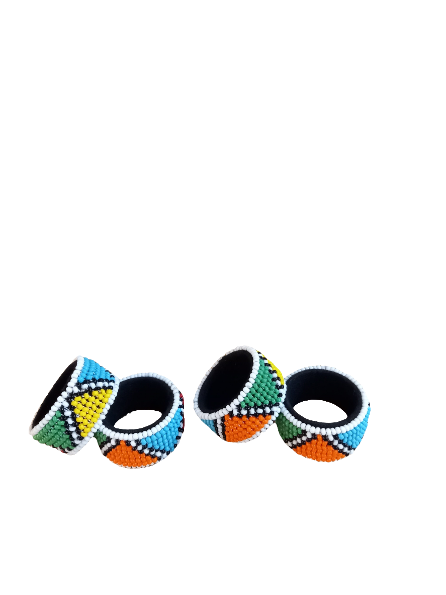 Ndebele beaded serviette holder set of 2