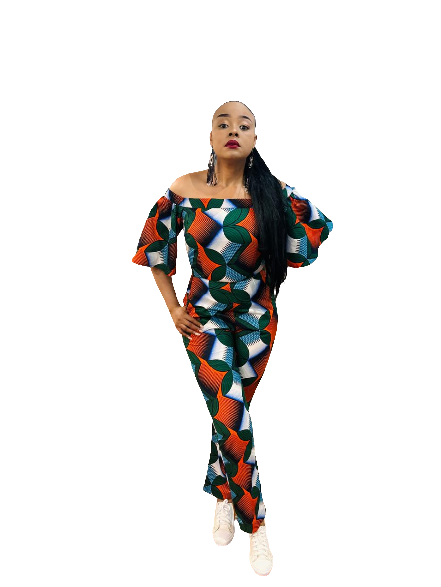 Ankara off shoulder jumpsuit